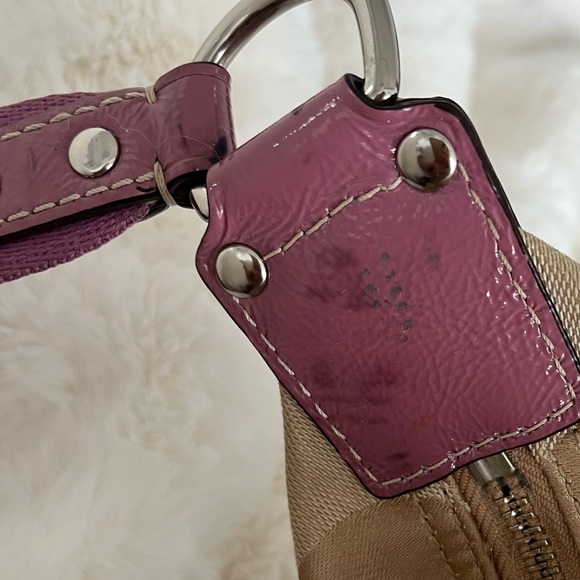 Tan & Purple Coach Hobo Bag - Picture 7 of 8